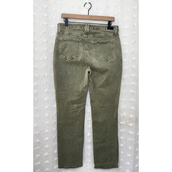 Paige Women's Size 32 Green Cindy High Rise Straight Leg Denim Jeans - Picture 5 of 6